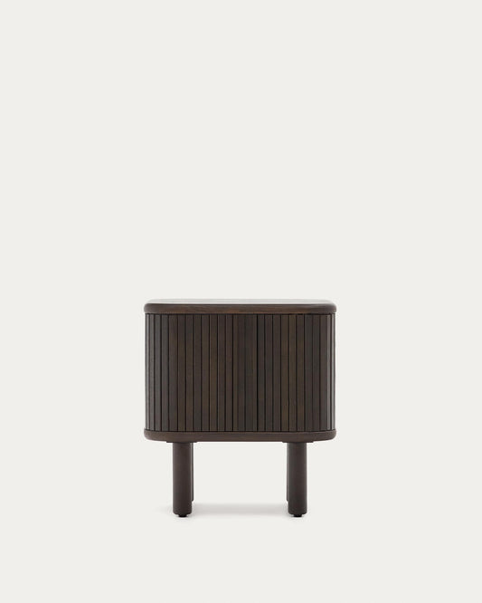 Table de chevet Mailen en placage de frêne avec finition foncée  50 x 55 cm
