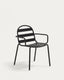 Joncols stackable outdoor chair in aluminium with grey painted finish