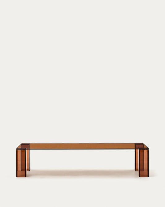 Table basse Adularia en verre trempé marron 140 x 60 cm