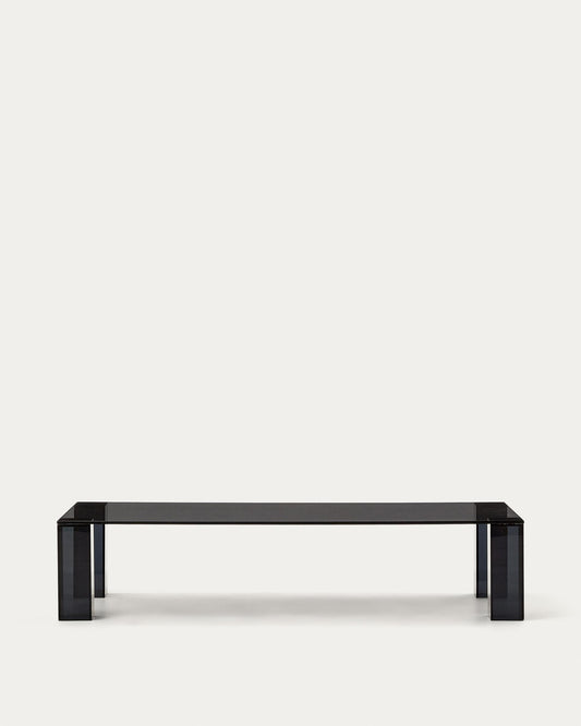 Table basse Adularia en verre trempé gris foncé 140 x 60 cm