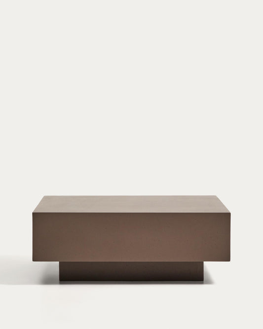 Table basse Rustella en ciment marron 80 x 60 cm