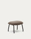 Repose-pied Belina en chenille marron clair et acier avec finition noire FSC 100%