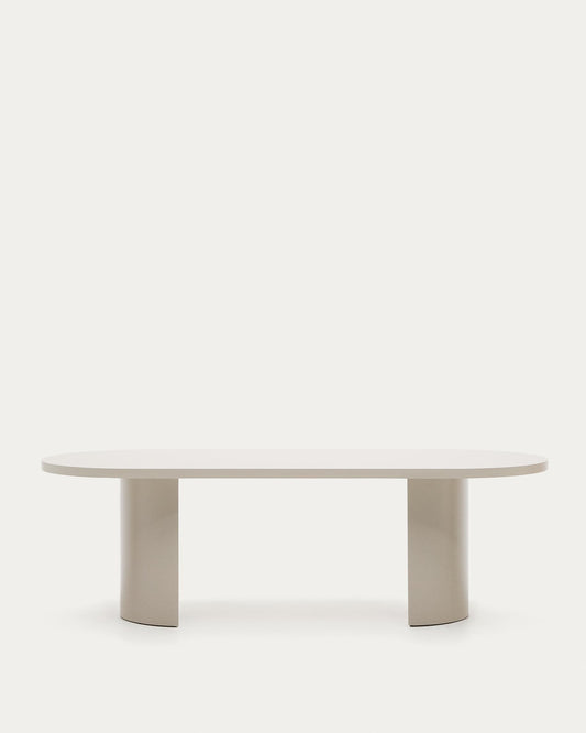 Table Nealy en DM laqué écrue 240 x 100 cm