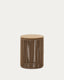 Table auxiliaire Dandara en acier, corde beige et bois d' acacia Ø40 cm FSC 100 %