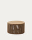 Table basse Dandara en acier, corde beige et bois d'acacia Ø60 FSC 100 %