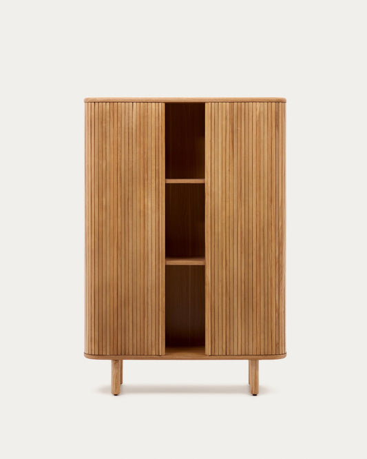 Buffet haut Mailen 2 portes en placage de frêne avec finition naturelle 110 x 160 cm