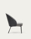 Fauteuil Eamy gris clair placage de frêne finition noire et métal noir