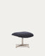 Repose-pieds pivotant Teryl bleu et métal avec finition grise FSC™ 100%.