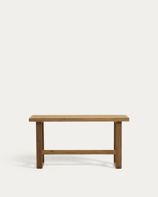 Banc haut 100 % d'extérieur Canadell en bois de teck recyclé 130 cm