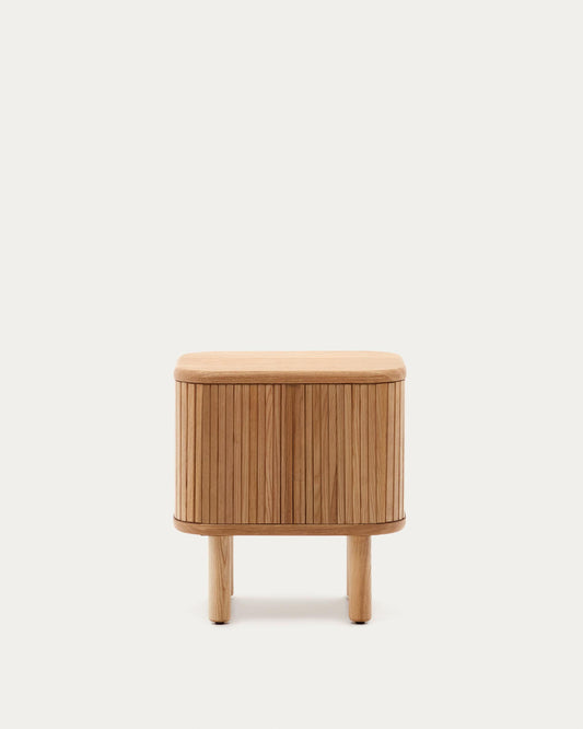 Table de chevet Mailen en placage de frêne avec finition naturelle l 50 x 55 cm