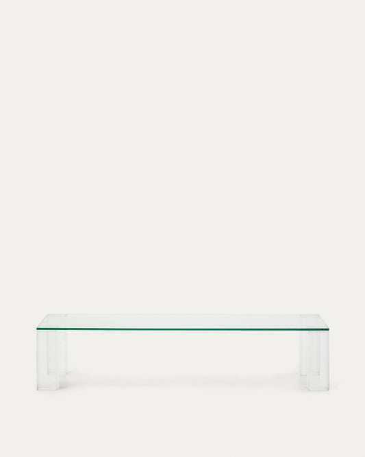 Table basse Adularia en verre trempé transparente 140 x 60 cm