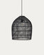 Abat-jour pour suspension Domitila en rotin avec finition peinture noire Ø 44 cm