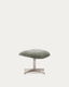 Repose-pieds pivotant Teryl en chenille verte et métal avec finition grise FSC™ 100%.