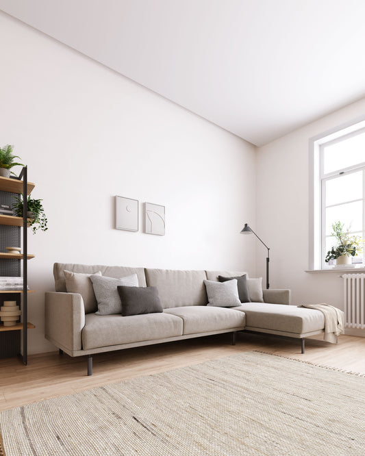 Canapé Galene 4 places avec méridienne droite beige 314 cm FSC Mix Credit