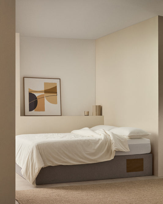 Sommier coffre Matters gris pour matelas de 180 x 200 cm