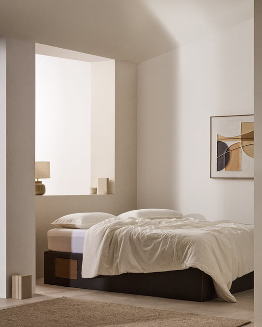 Sommier coffre Matters noir pour matelas de 180 x 200 cm