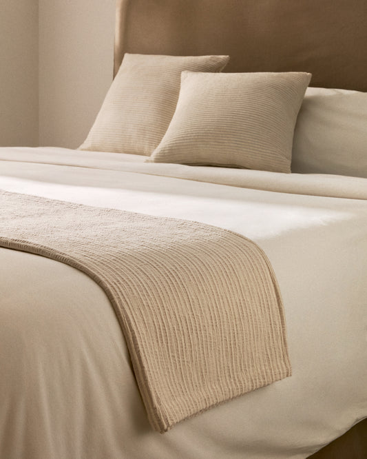 Couvre-lit Bedar 100% coton beige pour lit de 90/135 cm