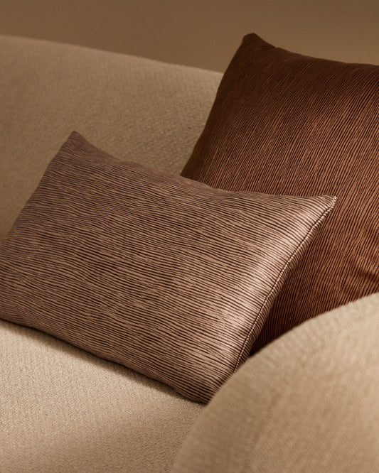Housse de coussin Mirca structurée terracorra 50 x 30 cm