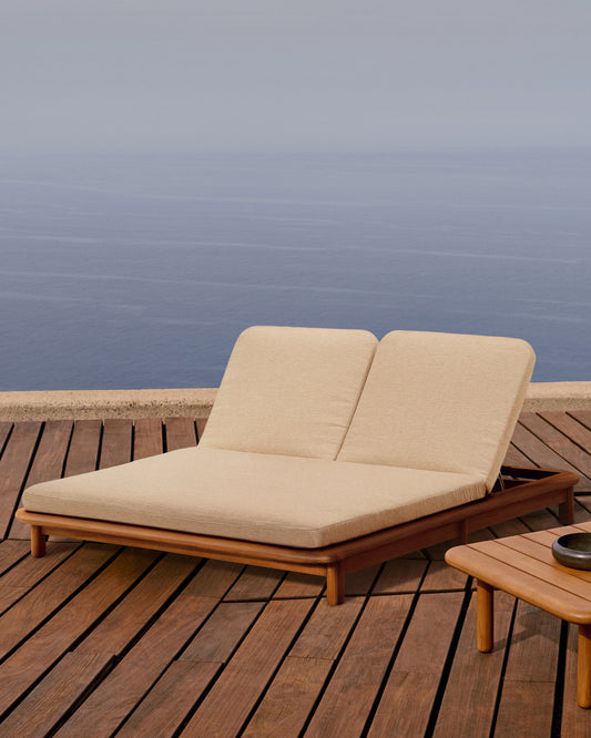 Turqueta double sun lounger made of FSC 100% solid teak wood