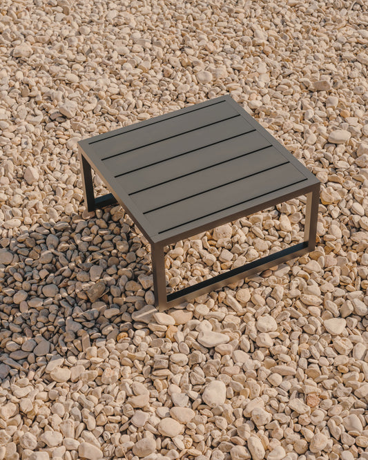 Table d'appoint Comova 100 % pour extérieur en aluminium noir 60 x 60 cm