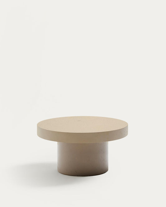 Table basse Aiguablava en ciment beige Ø 90 cm