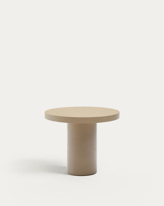 Table ronde Aiguablava en ciment beige Ø 90 cm