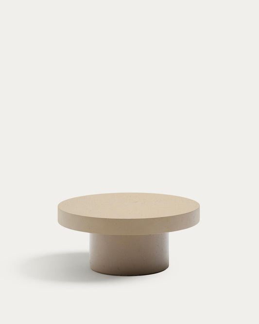 Table basse Aiguablava en ciment beige Ø 66 cm