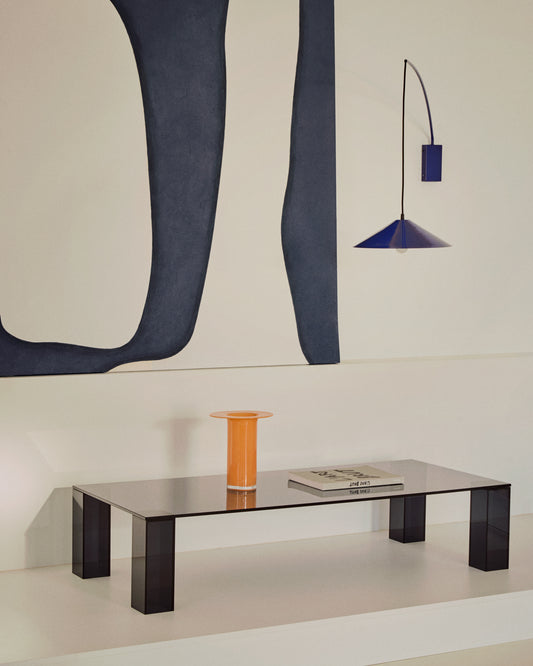 Table basse Adularia en verre trempé gris foncé 140 x 60 cm