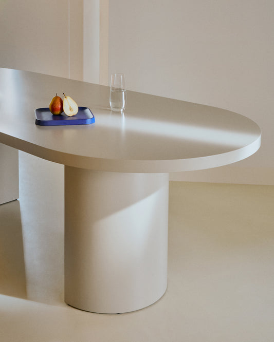 Table Nealy en DM laqué écrue 200 x 100 cm