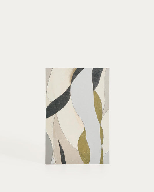 Marvilo grey and mustard abstract canvas 60 x 90cm