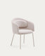 Chaise Idaira beige et pieds en acier beige FSC Mix Credit