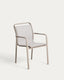 Chaise empilable d’extérieur Luri en aluminium taupe et textilène beige