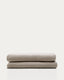 Couvre-lit Tandi 100 % lin beige pour lit de 150/160 cm