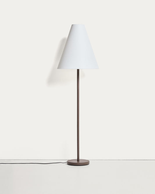 Navat metal floor lamp with brown distressed finish