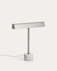 Lampe de table Lynor en métal brossé avec base en marbre blanc