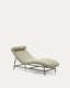 Divan Osla en chenille verte avec pieds en acier inoxydable brossé graphite FSC 100% 174 cm