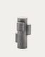Lampe de table LED portable Adrina en métal gris foncé avec finition brossée