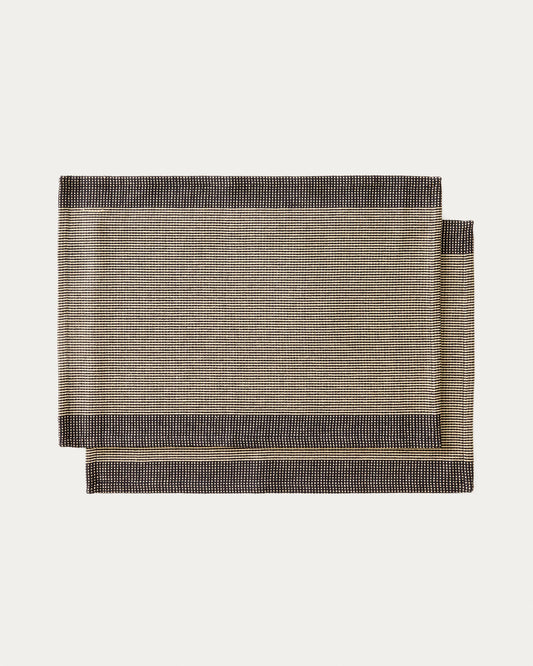 Ensemble Briven de 2 sets de table 100 % coton noir 35 x 50 cm