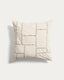 Housse de coussin Verion avec motif géométrique brodé vert 45 x 45 cm