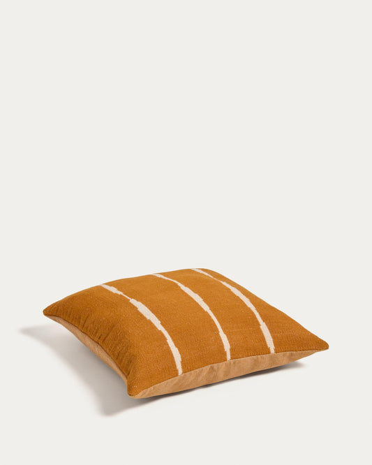 Housse de coussin de sol Daila avec motif Ikat 100 % PET orange 70 x 70 cm