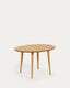 Oqui extendable oval table with an oak veneer and solid wood legs, Ø 120 (200) x 90 cm
