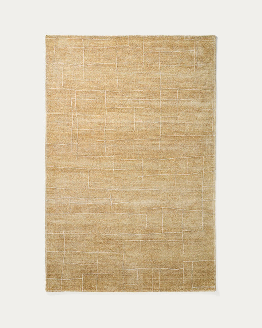 Tapis Eloda en laine et viscose moutarde 160 x 230 cm