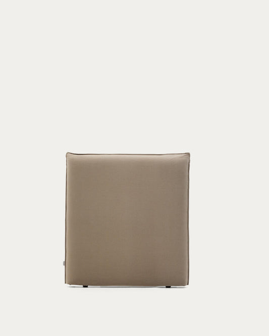 Tête de lit déhoussable Jaira en lin et coton taupe pour lit de 90 cm FSC Mix Credit