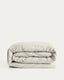 Housse de couette Sirale 100 % satin de coton fini lavé blanc pour lit de 180 cm