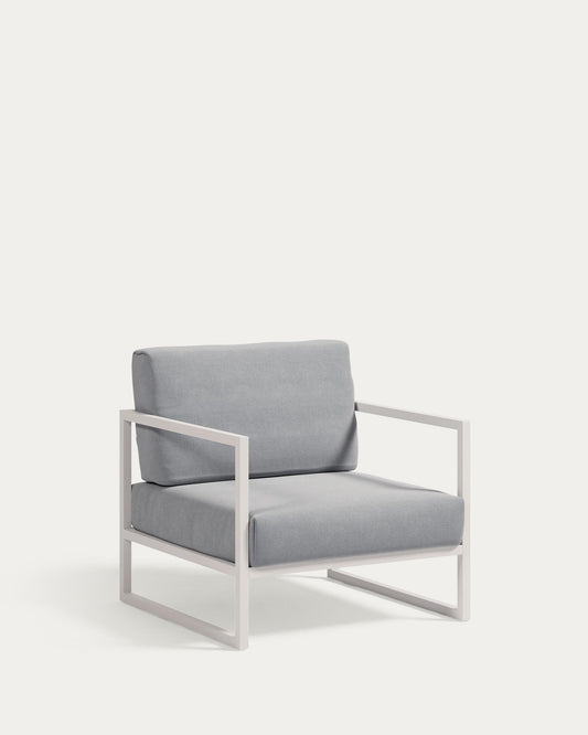 Fauteuil Comova 100 % pour extérieur bleu et aluminium blanc