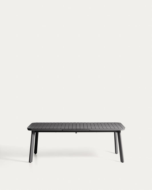 Table extensible d’extérieur Izola en aluminium avec finition graphite 220 (280) x 100 cm