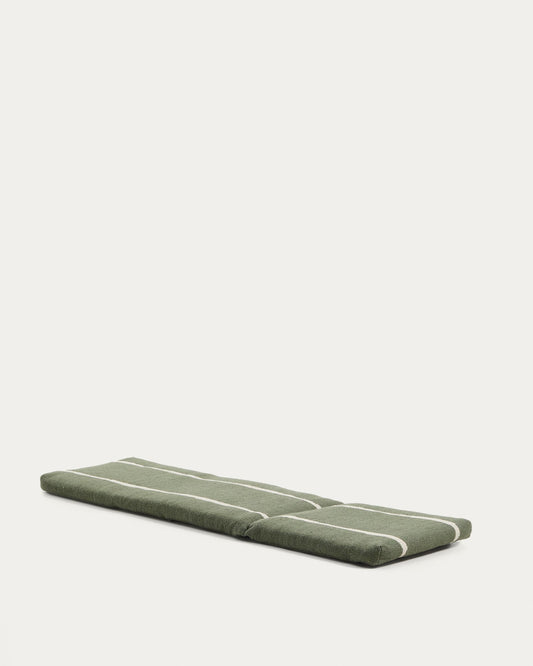 Coussin pour bain de soleil Daila avec motif Ikat 100 % PET vert 50 x 175 cm