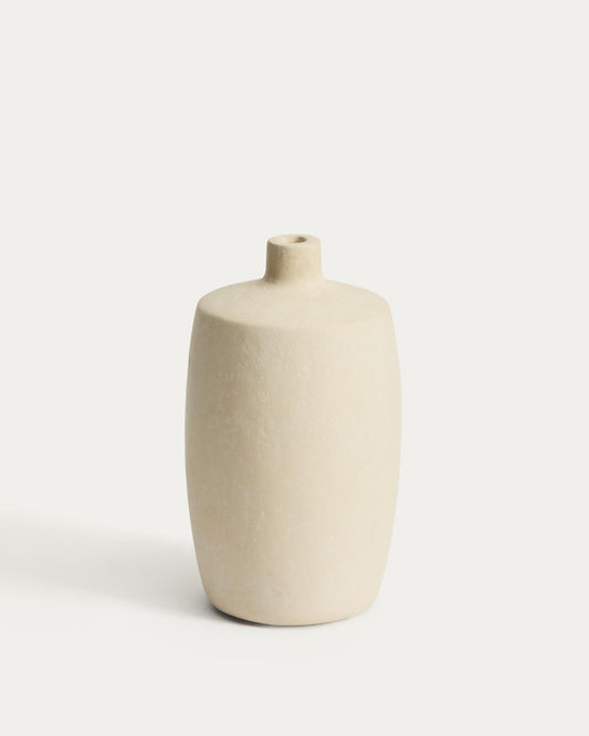 Vase Mireni en papier mâché beige Ø 26 cm