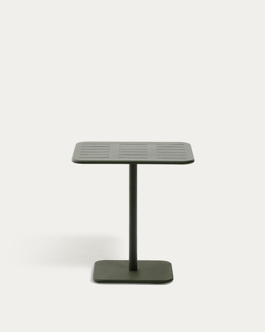 Table d’extérieur Brai en acier galvanisé vert 70 x 70 cm