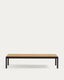 Sorells coffee table in gray aluminum and teak wood 63 x 144,6 cm FSC 100%  